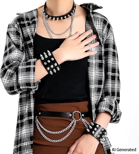 Punk Leather Belly Waist Chain Belt,Punk Sexy Gothic Jewelry Accessories Waist Chain Goth Belt Silver Layered Body Chains - style: Two ring waist chain