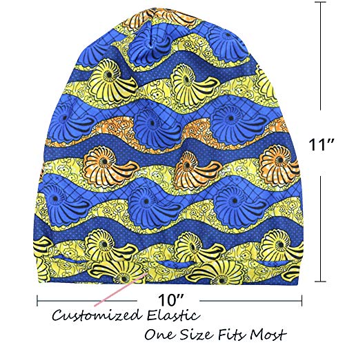 Sleep Cap Satin Bonnets Hat for Black Women Natural Hair Curly Hair Braids - color: African Print