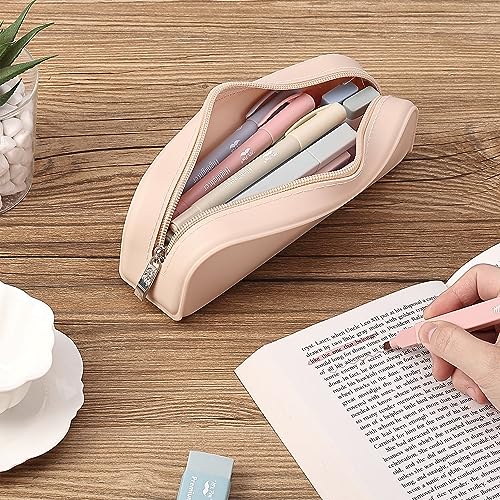 Mr. Pen- Silicone Pencil Case, Aesthetic Pencil Bag for Women, Makeup Pouch | Multifunctional Pouch for Stationery, Cosmetics and Electrical Goods Storage - color: Malibu Dune