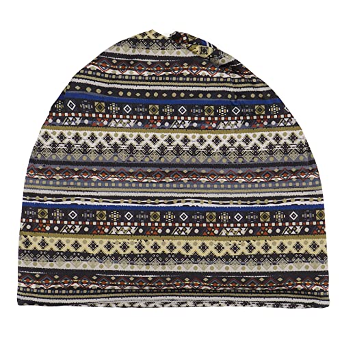 KAKU NANU Women Turban Chemo Beanies Pre Tied Caps Baggy Slouchy Headwear Sleep Scarf - color: Old Abstract Border