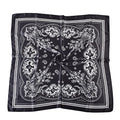 35 x 35 Women's Fashion Pattern Large Square Silk Like Hair Scarf Head Sleeping Wrap Satin Neck Bandana for Gift… - color: Black - Retro Pace