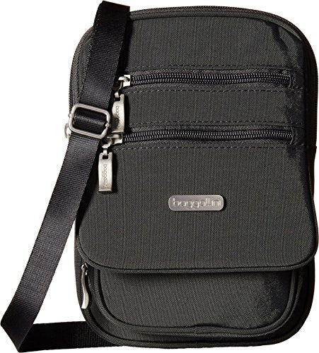 Baggallini Journey Crossbody Bags for Women 9x6 Small Lightweight Travel Handbag W/RFID - color: Charcoal