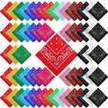 Handepo 150 Pcs Bandanas Bulk, Colorful Paisley Bandanas Unisex Head Wrap Scarf Cowboy Headband Handkerchief - color: Fresh Color