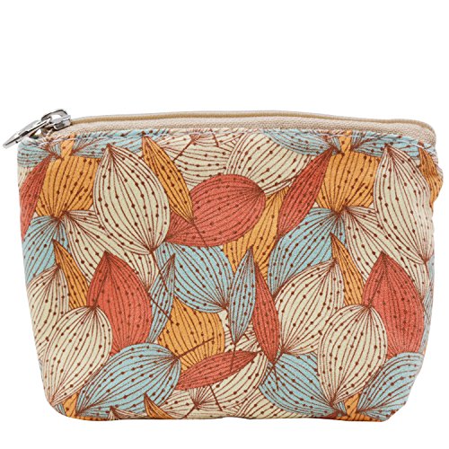 Women and Girls Cute Fashion Coin Purse Wallet Bag Change Pouch Key Holder - color: Leaves