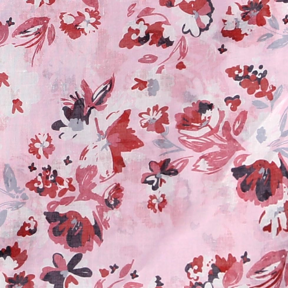 MELIFLUOS DESIGNED IN SPAIN Scarf for Women Lightweight Floral Flower Scarves for Summer Fall Shawl Wrap - color: Barcelona Collections 46 - Pink Floral Design