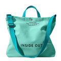 Canvas Tote Bag For Women inside out bag Crossbody Handbag with Adjustable Strap and Coin Purse for Work,Travel,Grocery - color: Mint Green