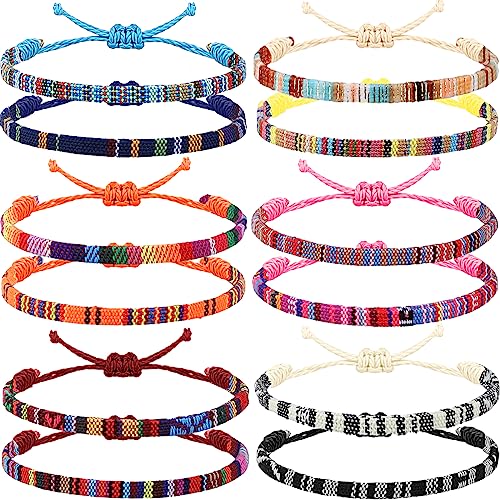 Yinkin Boho Surfer Ankle Bracelet Unisex Handmade Braided Bracelet Adjustable Woven Friendship Beaded Anklets Waterproof Beach Bracelets for Women Men