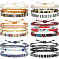 Yinkin 18 Pcs Boho Surfer Ankle Bracelets for Women Men Adjustable Handmade Braided Friendship Bracelet Waterproof String Rope Beaded Anklets Summer Beach Jewelry Gift - style: Bohemian