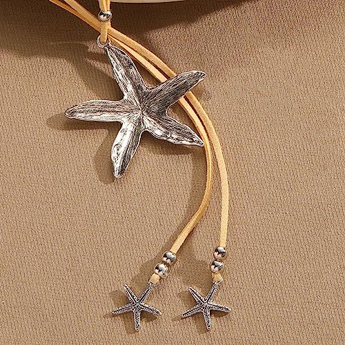 HUASAI Choker Necklace for Women Boho Necklaces Country Concert Outfits for Women Layered Western Choker Necklace Boho Cowgirl Jewelry Accessories Dress - color: L:Star Boho Necklace