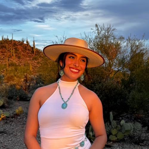 Rustic Couture's Western Earrings for Women Cowgirl Country Concho Dangling Western Statement Jewelry - color: J-Turquoise