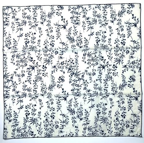 Shanlin Unisex Floral Cotton Square Scarf Bandanas 22x22 inch - color: Hurb-bluewhite