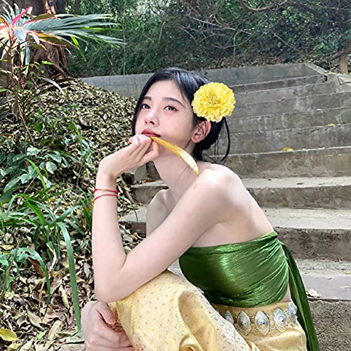 Hair Flower Clips Brooch Boutique Hair Accessories Bohemia Hairpins for Women Girls (Yellow) 1 Count (Pack of 1) - color: Yellow