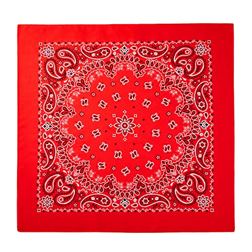 Classic Paisley Bandanas - 3 Pack Gift Set, 100% Cotton, 22x22 Inches - color: Red/Black/Blue