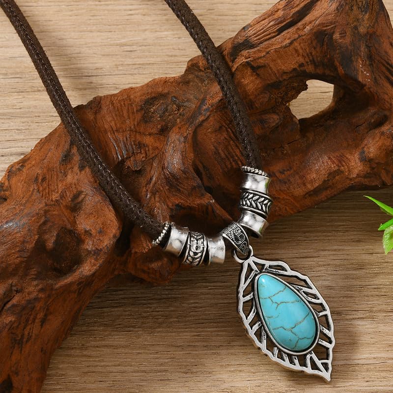 Bohemian Vintage Pendant Necklace Aesthetic Boho Chunky Adjustable Stacked Necklace for Woman Ethnic Tribal Jewelry - style: Bohemian 6