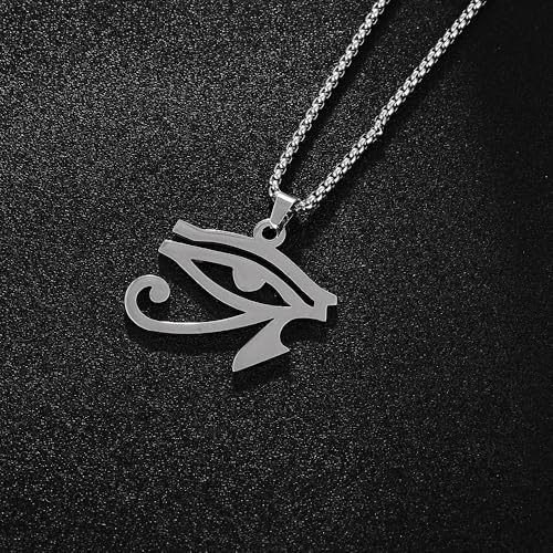 NIGHTCRUZ Eye of Horus Necklace, Ancient Egyptian Hieroglyphic Ideograph Amulet for Men Women