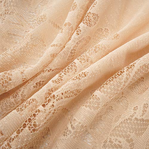 YOUR SMILE Ladies/Women's Lightweight Solid Color Fringe Lace Tassels Long Shawl Scarf For Spring Summer Fall - color: Beige