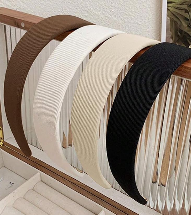 Huachi Headbands for Women Non Slip Trendy Headbands for Women’s Hair 1 inch Wide, Fall Head Bands Cute Headband for Girls Elastic Hair Bands for Womens Fashion Accessories Gifts 4PCS - color: Multicolor