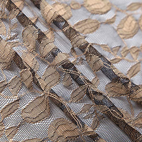 Cindy & Wendy Lightweight Soft Leaf Lace Fringe Scarf Bridal Shawl for Women - color: Black & Coffee