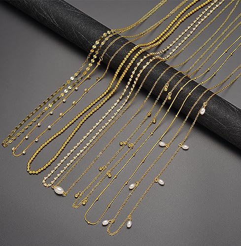 Tornito 8Pcs Waist Belly Chain CZ Heart Pearl Snake Bead Sequin Paperclip Belly Chain Summer Beach Sexy Body Chains Jewelry Accessories for Women Adjustable - style: B:8Pcs(Bead)