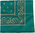 Motique Accessories 22 Inch Cotton Paisley Bandana - color: Green Gold