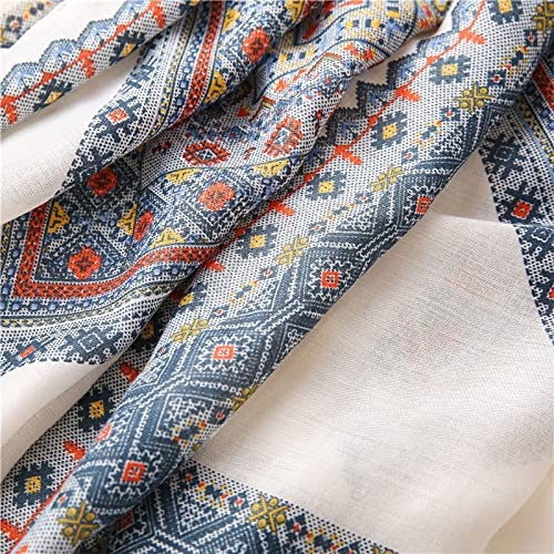 WZX Boho Scarf for Women, 70"x35" Large Lightweight Shawl Wrap for Travel, Sun Protection, Office & All-Season Wear - color: 015