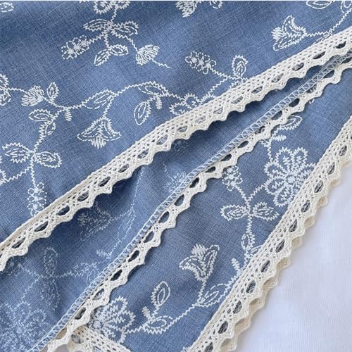 Soft Cotton Like Lace Bandana Headband, Head Wrap, Protective Coverage, Hair Neck Scarf for Women 24 x 24 inch - color: Cas009 - Sewing Flower Bl