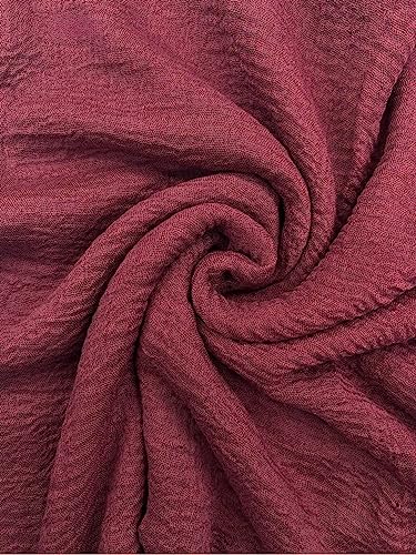 Humble Hilo Womens Woven Bohemian Style Gauze Scarf,Shawl, Head Wrap Fringed Edge Lightweight, Long Folds Small - color: Burgundy