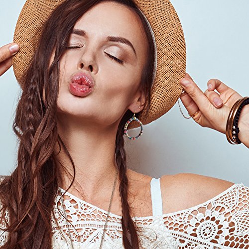Bohemian Multi-Colored Sequin Hoop Gold Earrings - SPUNKYsoul Collection… - style: MEDIUM DISC TEARDROP