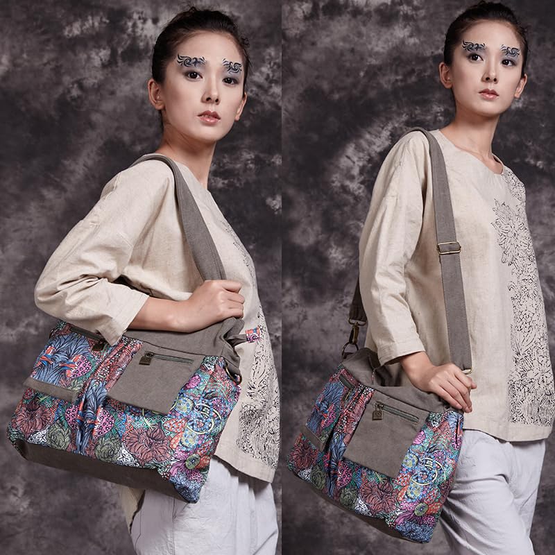 Black Butterfly Boho Canvas Tote Bag for Women, Large Printed 2-in-1 Shoulder & Crossbody Casual Purse for Daily Commute - color: Dark Gray