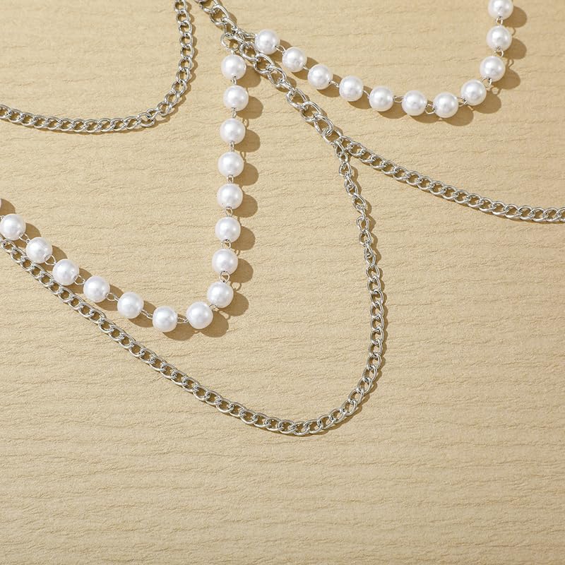 Snake Leg Chain for Women, Sexy Serpent Charm Thigh Garter, Summer Bikini Skirt Beach Party - style: F pearl silver