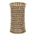 Szxc Womens Ballroom Rhinestone Stretch Cuff Bracelets Fit Wrist Circumference from 6.5" to 7.8" - Lead & Nickle Free - color: Gold