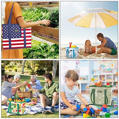 BALEINE 3Pk Reusable Grocery Bags, Foldable Shopping Bags for Groceries with Reinforced Bottom & Handles (Mosaic) - color: Mosaic, size: 3 Pack