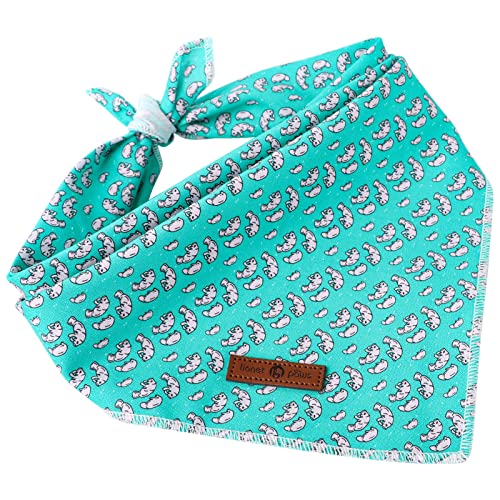 lionet paws Summer Dog Bandana Manatee for Small Medium Large Dogs, Cat Dog Kerchief Triangle Bibs Scarf for Male Female - color: Manatee, size: Small (Pack of 1)