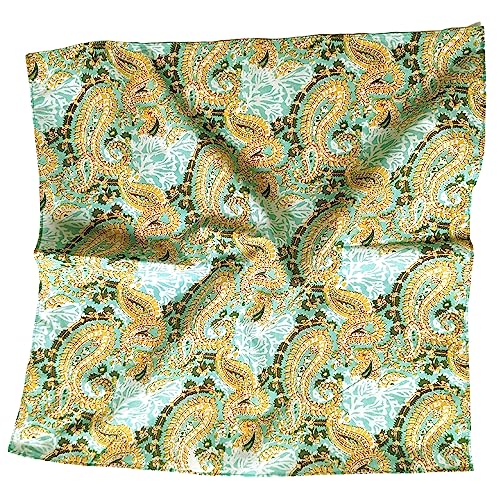 AVKA Studio 100% Cotton Bandanas for Women & Men, 2 Pack 20x20 Inch, 22x22 inch Hand Printed, Lightweight Cotton Handkerchief - color: Turquoise Blue, size: 20 x 20 Inches