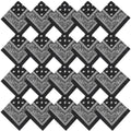 Jeatonge 20 Pcs Bandanas Paisley Headbands Bandana for Women Men Head Scarf Handkerchief 22x22 inch - color: 20pcs Black