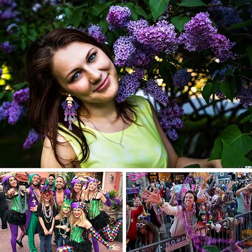 Long Tassel Earrings for Women Colorful Fringe Drop Dangle Earrings Bohemian Hawaiian Summer Beach Jewelry for Womens Vacation Outfits - color: Purple