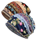 Women's Baggy Slouchy Beanie Chemo Hat Cap Scarf - color: 2 Pack
