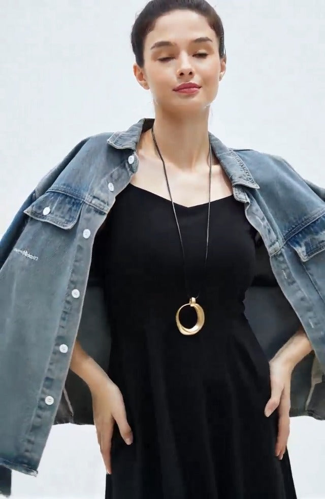 Jeilwiy Leather Necklace for Women Funky Necklace Choker String Cord Necklace with Pendant Boho Style Jewelry - style: Silver&Brown Wooden Pendant