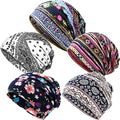 SATINIOR 5 Pieces Women's Slouchy Beanie Chemo Hat Stretch Cancer Head Wraps Sleep Head Scarf for Cancer Patient - color: Multicolor, style: Classic