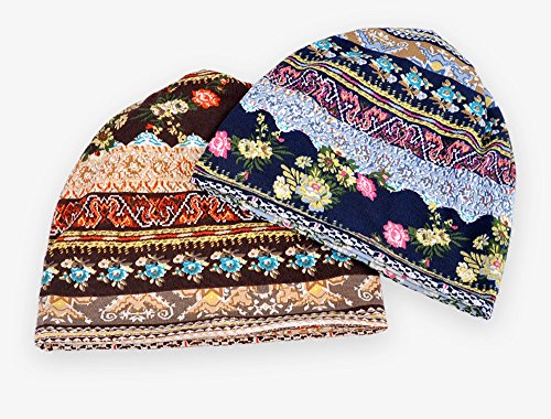 Women's Baggy Slouchy Beanie Chemo Hat Cap Scarf - color: 2 Pack