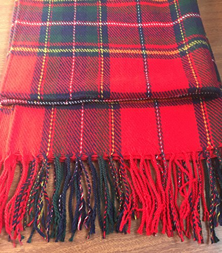 Wander Agio Women's Fashion Long Shawl Big Grid Winter Warm Lattice Large Scarf - color: Red Blue