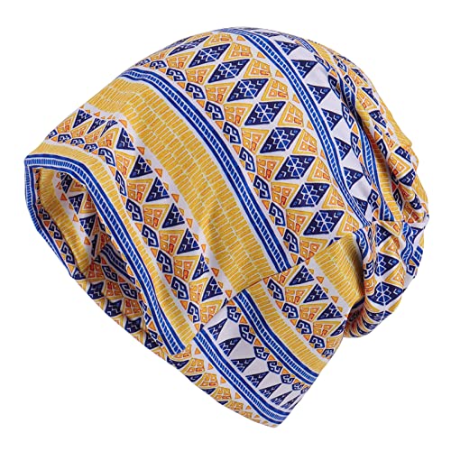 KAKU NANU Women Turban Chemo Beanies Pre Tied Caps Baggy Slouchy Headwear Sleep Scarf - color: Bohemian
