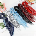 TOBATOBA Paisley Scrunchies with Ribbon Tails, Elastic Ponytail Holders for Women's Hair Accessories