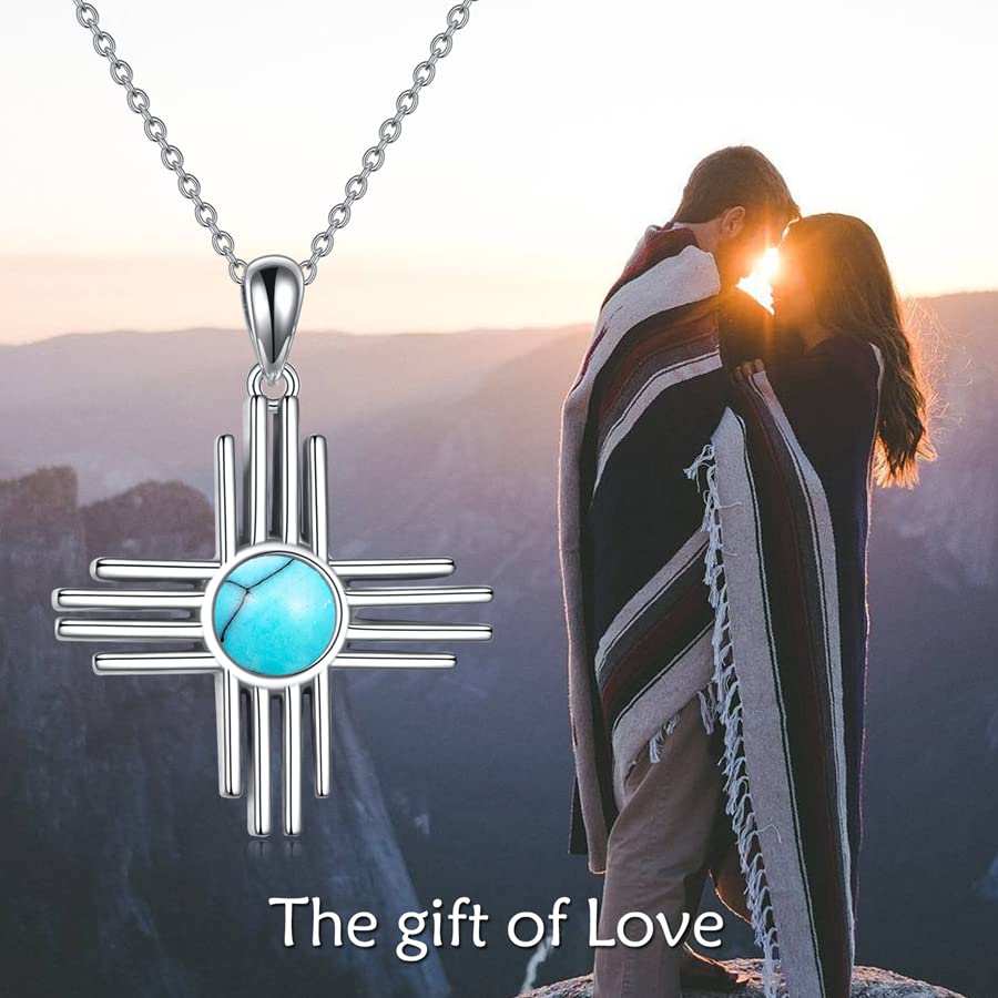 TIGER RIDER Zia Sun Symbol Necklace 925 Sterling Silver Moonstone/Opal/Obsidian/Carnelian Necklace New Mexico Jewelry for Women