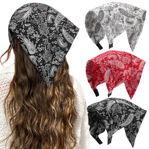 HAIMEIKANG Floral Bandana Headbands for Women Boho Hair Bandanas Scarf Triangle Kerchief Hair Bands Vintage Head Scarf(Cashew flowers 2) - color: Cashew flowers 2