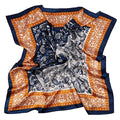 NZKNP Silk-Like Head Scarf - Women's Bandana Wraps - color: 34-nave and Coffee, size: 35"*35"