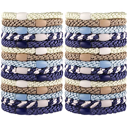 Funtopia 30 Pcs Hair Ties for Thick Hair - Bracelet Ponytail Holders, High Elastic Sports Accessories for Girls and Women, Mixed Color - color: 7.Mix