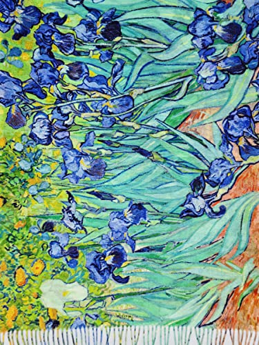 VENVSBEE Reversible Scarf Soft Large Shawl Wrap Blanket Double Sided Art Print Warm Pashmina Stoles Klimt Van Gogh Gifts - color: Art 07