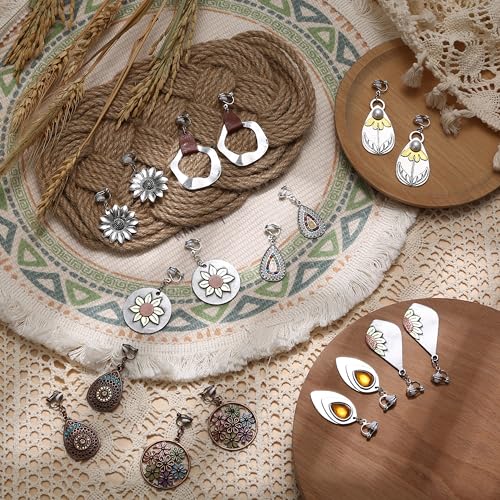 Thunaraz Clip on Dangle Earrings for Women - Bohemian Trendy Clip on Earrings Lightweight Comfortable Earrings Hypoallergenic Drop Clip ons for Non-pierced Ears Women - style: Style B