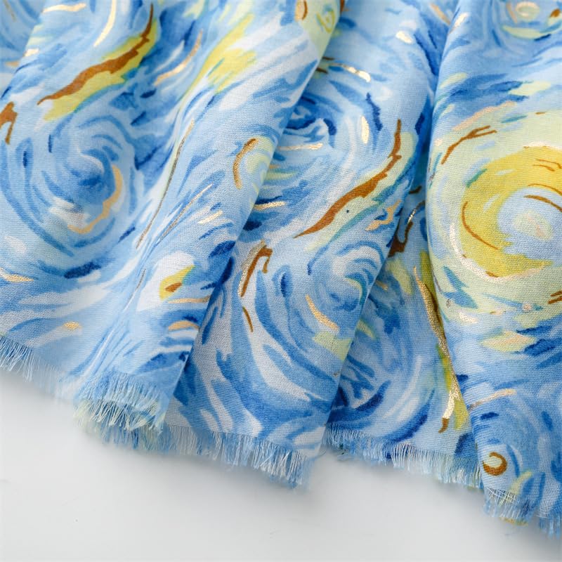 WZX Boho Scarf for Women, 70"x35" Large Lightweight Shawl Wrap for Travel, Sun Protection, Office & All-Season Wear - color: 018